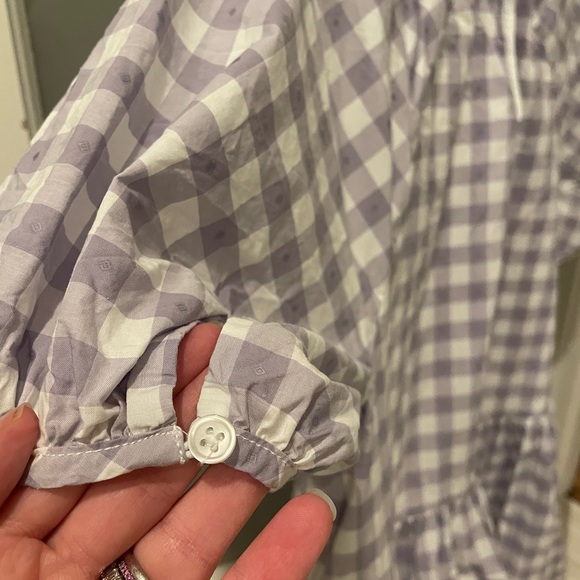 The Adeline Dress - Lilac Clip Dot Check - XS - Picture 6 of 7